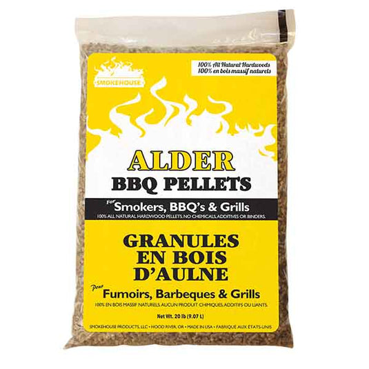 Smokehouse Alder BBQ Pellets - 20 Lb Bag Of 100% Natural Hardwood For Smoking Fish & Meat